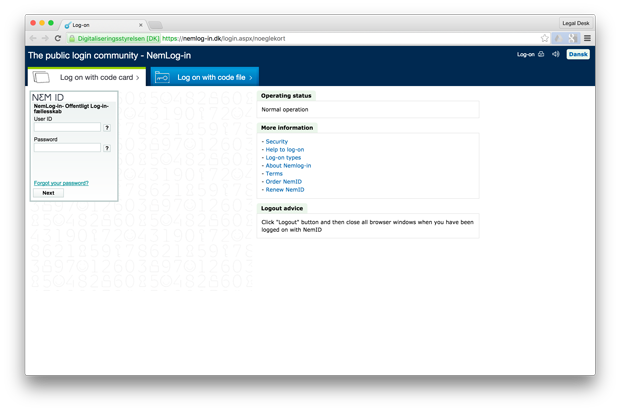 Log på NEM-ID