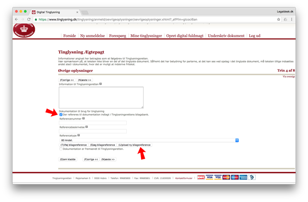 Indtast øvrige oplysninger