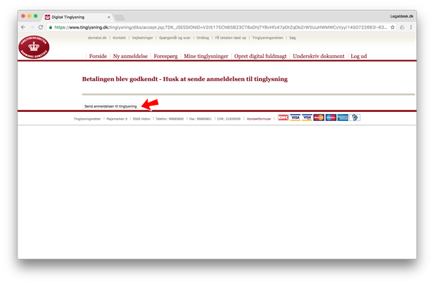 Send anmeldelse til tinglysning