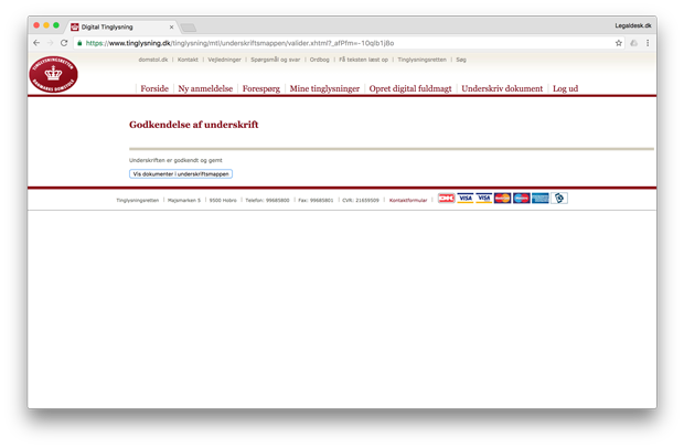 Bekræftelse af underskrift