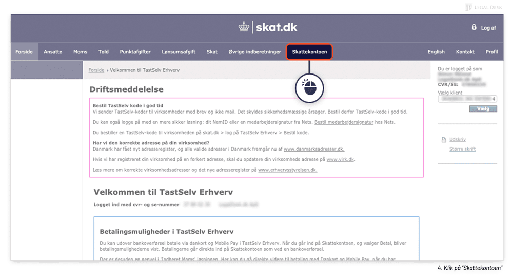 4 Klik Paa Skattekontoen